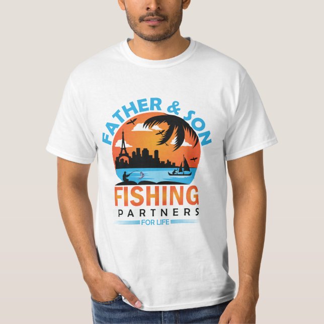 Camiseta Socios de pesca de padre e hijo para la vida (Anverso)