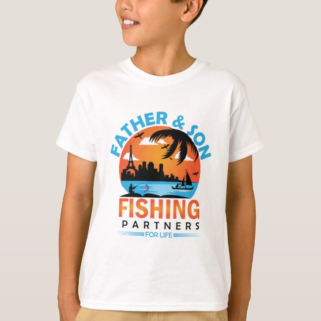 Camiseta Socios de pesca de padre e hijo para la vida (Anverso)