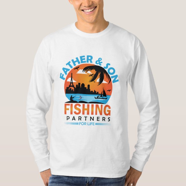 Camiseta Socios de pesca de padre e hijo para la vida (Anverso)