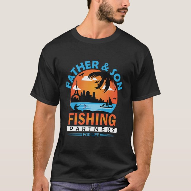 Camiseta Socios de pesca de padre e hijo para la vida (Anverso)
