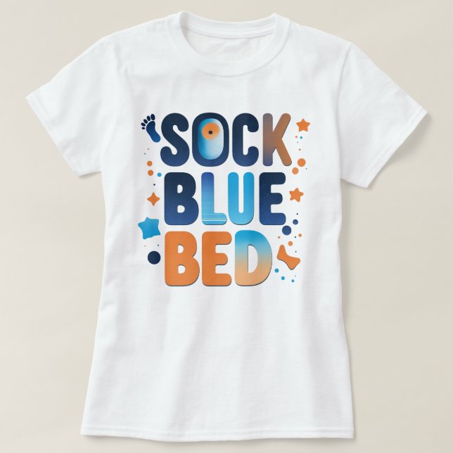 Camiseta SOCK BLUE BED Bold Colorful Statement Graphic (Diseño del anverso)