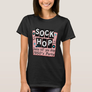 Camiseta Sock Hop 1950 Fiesta de danza Retro 50 Fiesta Long