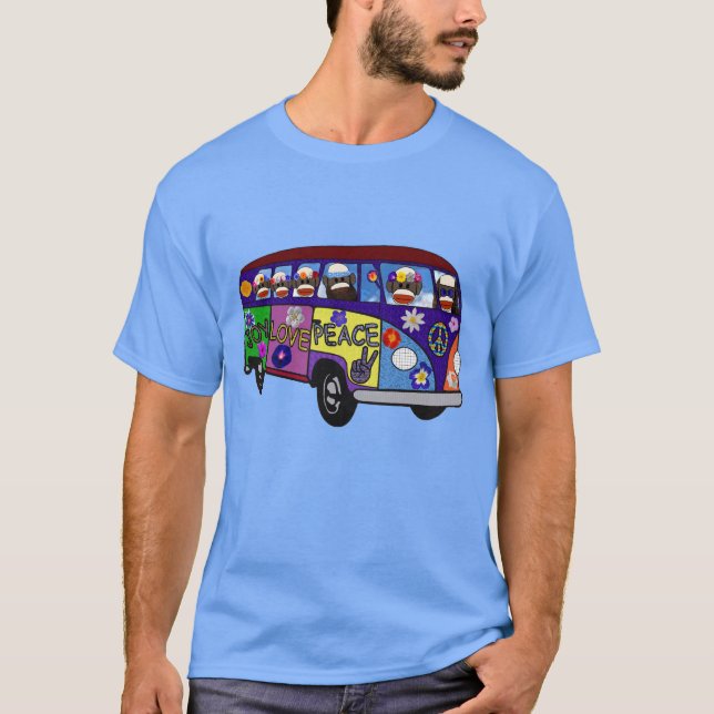 Camiseta Sock Monkey Peace Bus  (Anverso)