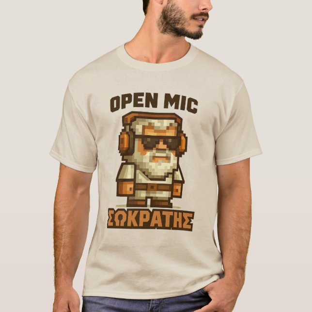 Camiseta Sócrates Micrófono Abierto (Griego) (Anverso)