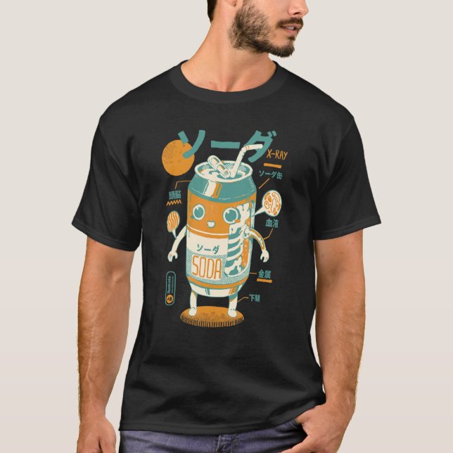 Camiseta Soda Can X Ray Sci fi Japanese Soda Anatomy   Drin (Anverso)