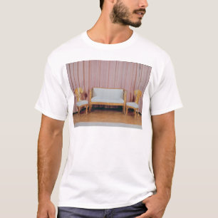 Camiseta Sofá y dos sillas, abedul carelio, 1810-20