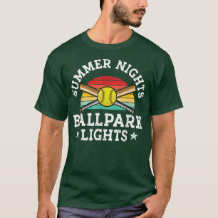 Camiseta Sofball Mamá Noches de Verano Luces de Baloncesto
