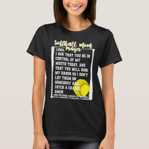 Camiseta Sofball Mamá Oración Juego Día de Juego Béisbol Cr