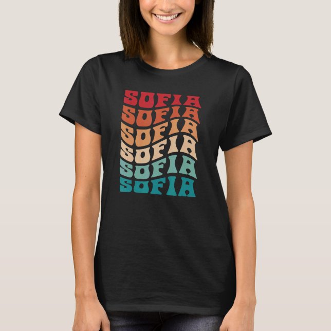 Camiseta Sofia Tie Dye Groovy Hippie 60 s nombre Sofía (Anverso)