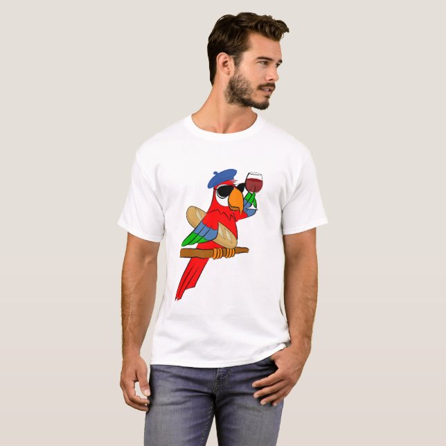 Camiseta sofisticada del loro (Anverso completo)