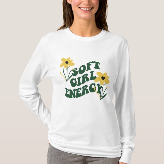 Camiseta Soft Girl Energy Retro Flowers (Anverso)