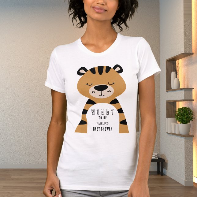Camiseta Soft Safari Tiger Mommy To Be Neutral Baby Shower (Subido por el creador)