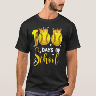 Camiseta Softball 100 días de clases Feliz 100° día 1