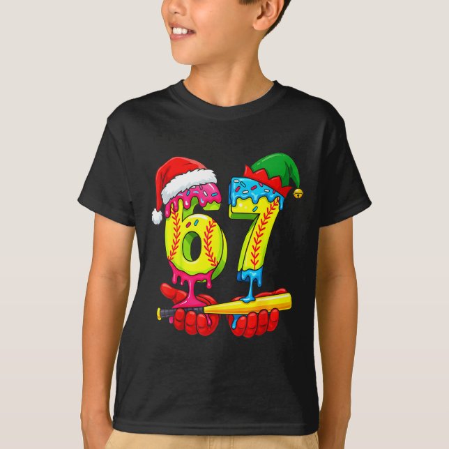 Camiseta Softball 67 Ice Cream Drip Six Seven Boys Funny Ch (Anverso)