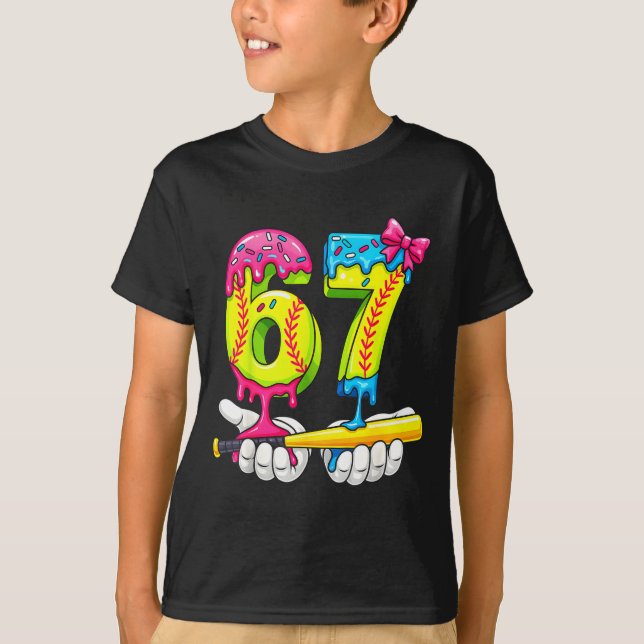 Camiseta Softball 67 Ice Cream Drip Six Seven Boys Funny Me (Anverso)