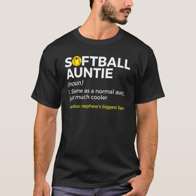 Camiseta Softball Aunt Definition Nephew's Biggest Fan (Anverso)