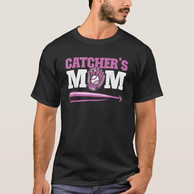 Camiseta Softball Baseball Bat Catcher  Batter Pitcher Catc (Anverso)