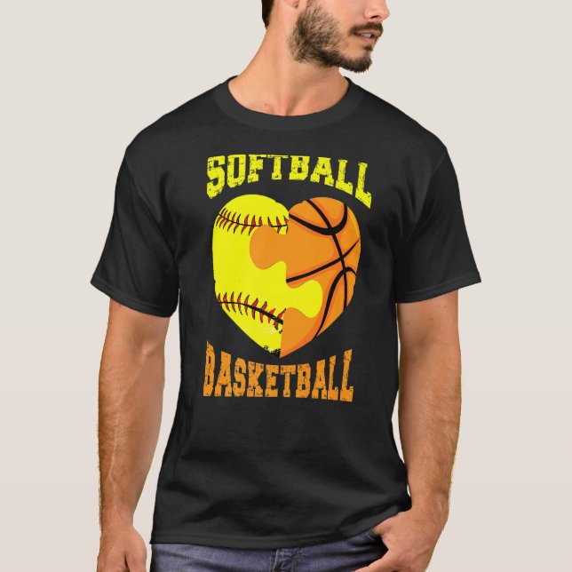 Camiseta Softball Basketball Sports  Heart Activity Hobby F (Anverso)