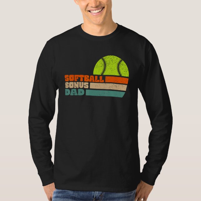 Camiseta Softball Bonus Dad From Stepdaughter Stepson Son (Anverso)