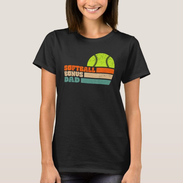 Camiseta Softball Bonus Dad From Stepdaughter Stepson Son (Anverso)