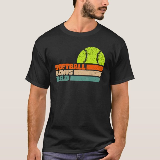 Camiseta Softball Bonus Dad From Stepdaughter Stepson Son (Anverso)