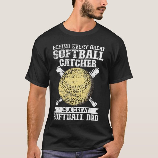 Camiseta Softball Catcher Dad Pitcher Fastpitch Coach Fathe (Anverso)