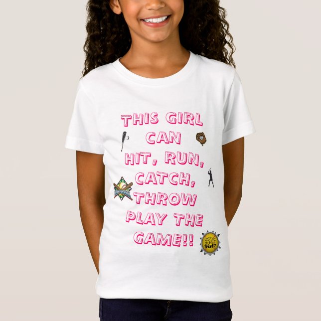 Camiseta softball-chicas, jugador Silhou de (Anverso)