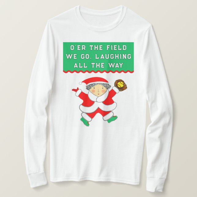 Camiseta Softball Christmas T-Shirt (Anverso del diseño)