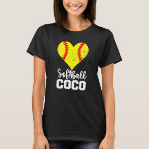 Camiseta Softball Coco Softball Heart Grandma Coco