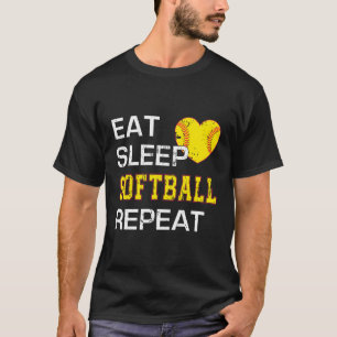 Camiseta Softball Comer Sleep Softball Repetir Softball