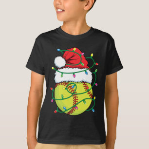 Camiseta Softball Con Hombres De Santa Sombreros Niños Navi