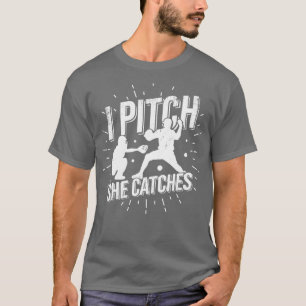 Camiseta Softball Couple Pitcher Catcher Husband Wife Regal