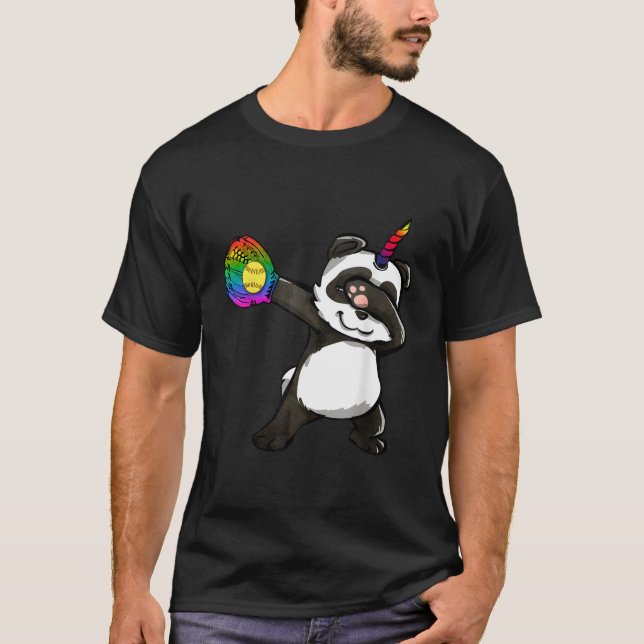 Camiseta Softball Dabbing Pandicorn Panda (Anverso)
