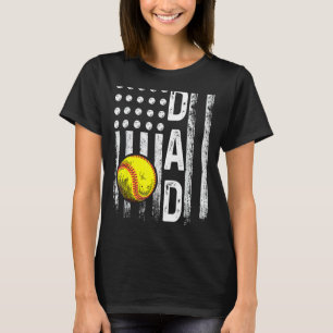 Camiseta Softball Dad Bandera Americana Vintage Softbol