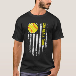 Camiseta Softball Dad Bandera Estadounidense
