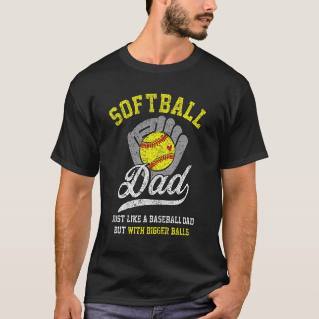 Camiseta Softball Dad Con Bolas Más Grandes Orgullosas (Anverso)