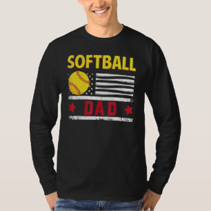 Camiseta Softball Dad Dad American Flag Softball Dad Da