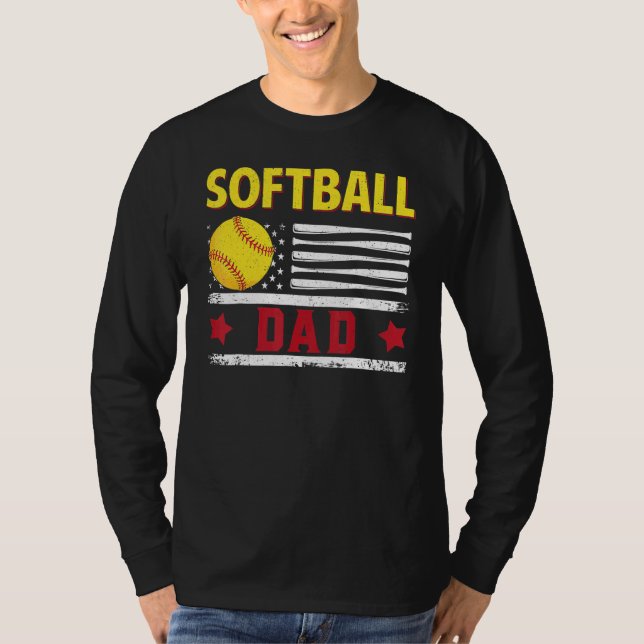 Camiseta Softball Dad Dad American Flag Softball Dad Da (Anverso)