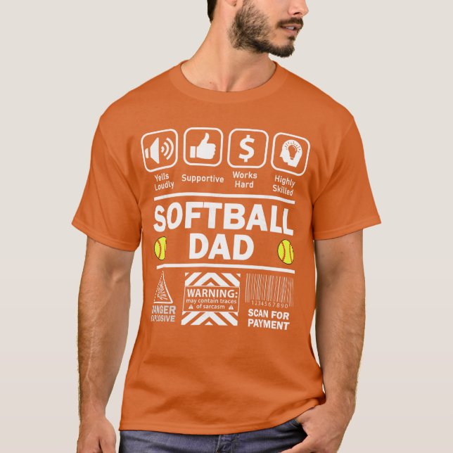 Camiseta Softball Dad Funny Contents of Sports Father frien (Anverso)