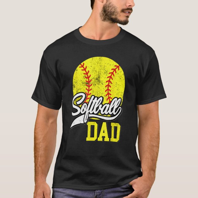 Camiseta Softball Dad like a baseball dad with bigger Balls (Anverso)