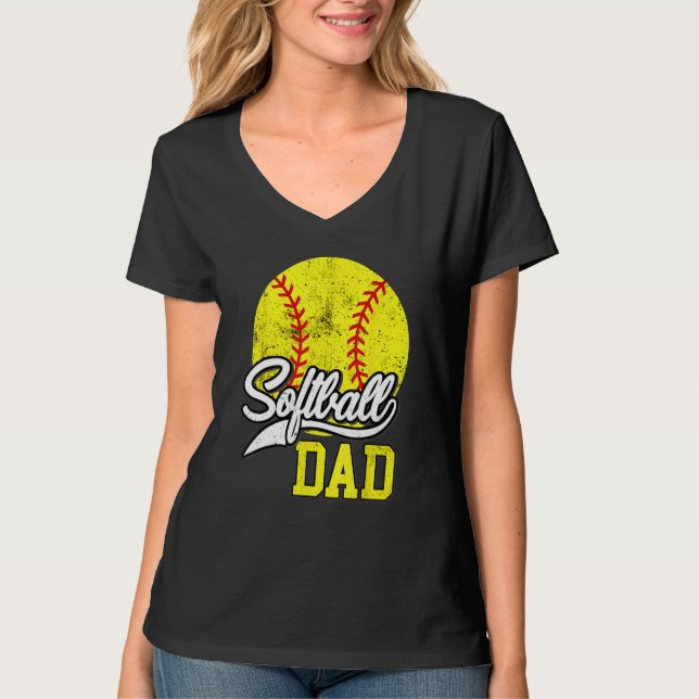 Camiseta Softball Dad like a baseball dad with bigger Balls (Anverso)