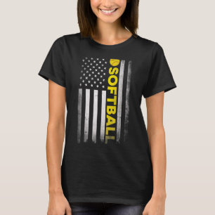 Camiseta Softball Dad Mom Usa Un Aparato De Bandera Estadou