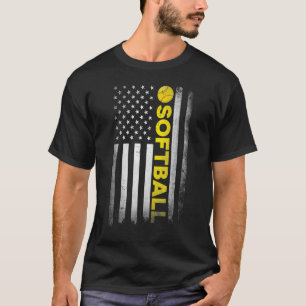 Camiseta Softball Dad Mom Usa Un Aparato De Bandera Estadou