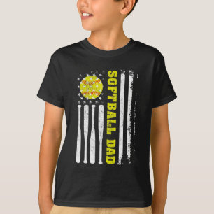 Camiseta Softball Dad Vintage Estados Unidos Bandera Americ