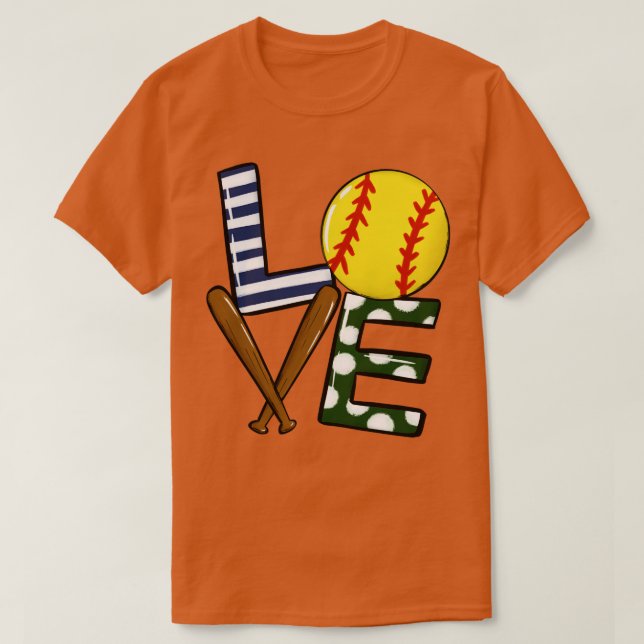Camiseta softball de amor (Diseño del anverso)