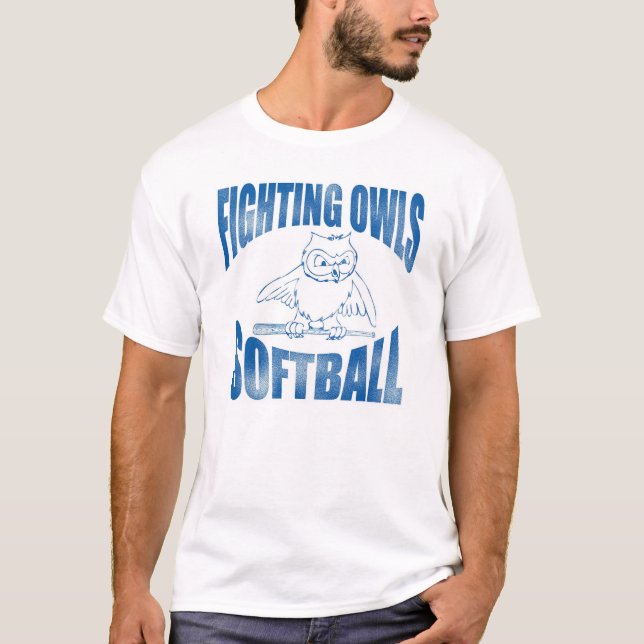 Camiseta Softball de los búhos que lucha (Anverso)