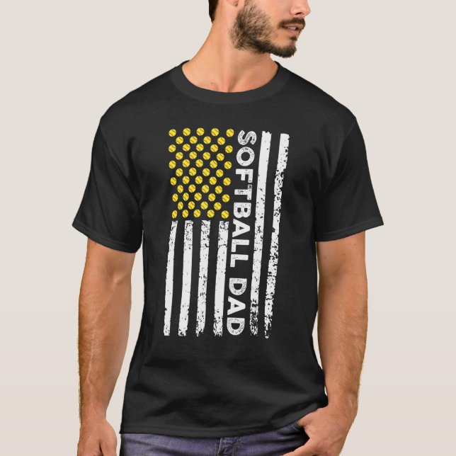 Camiseta Softball de papá softball de Mens (Anverso)