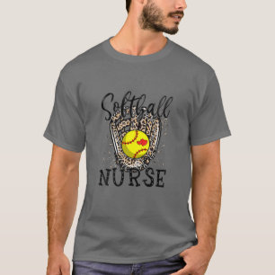 Camiseta Softball Enfermera Leopard Game Day Softball Lover