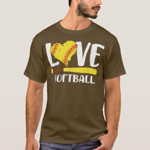 Camiseta Softball Graphic Saying Love Softball for Teen Gir