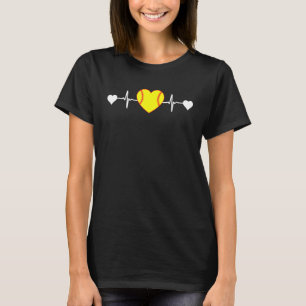 Camiseta Softball Heartbeat Con Corazones Cute Player Mom G